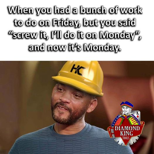 diamondkingtool's tweet photo. Thankfully it’s still Friday and the day is young! We hope everyone has a productive day! https://t.co/7MWqmYlw88 #Masonry #Landscaper #Construction #stihl #hilti #husqvarna #tuckpointing  #diamondblades #sawblades #worksafetygear #corebits #concrete #constructionsite https://t.co/agaYjIVM0u