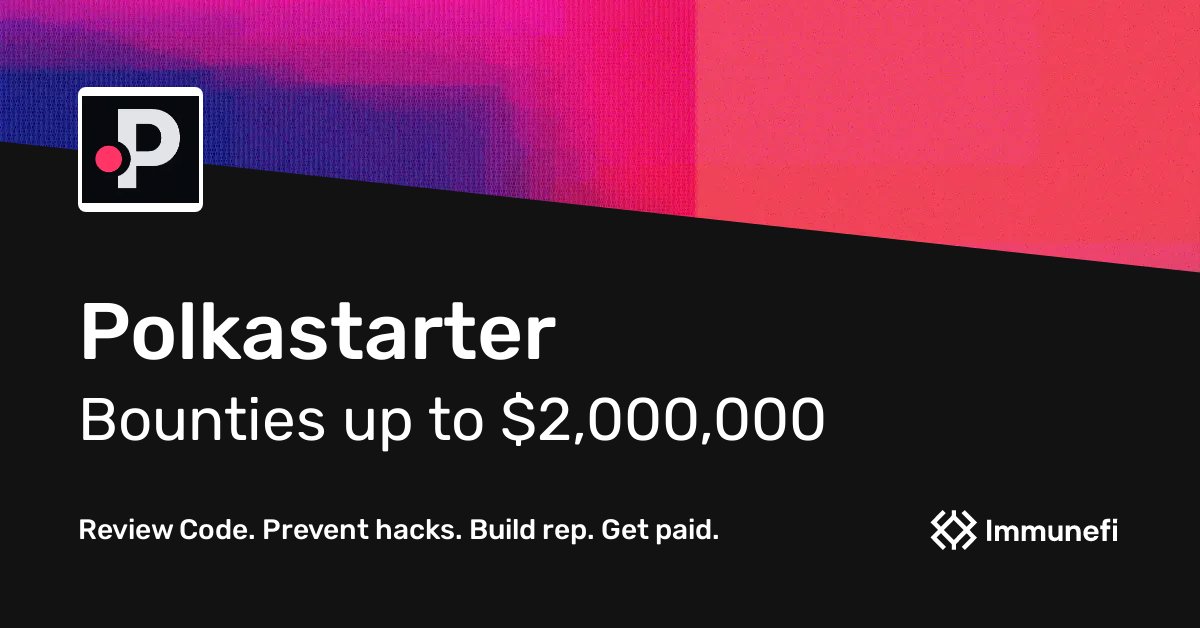 polkastarter's tweet photo. 📣  Don't miss the $2M Bug Bounty on @immunefi!

🔒  The safety of your POLS is our top priority. 

Find out more: https://t.co/BSLV4O0H94 https://t.co/3B1M7WRsLM