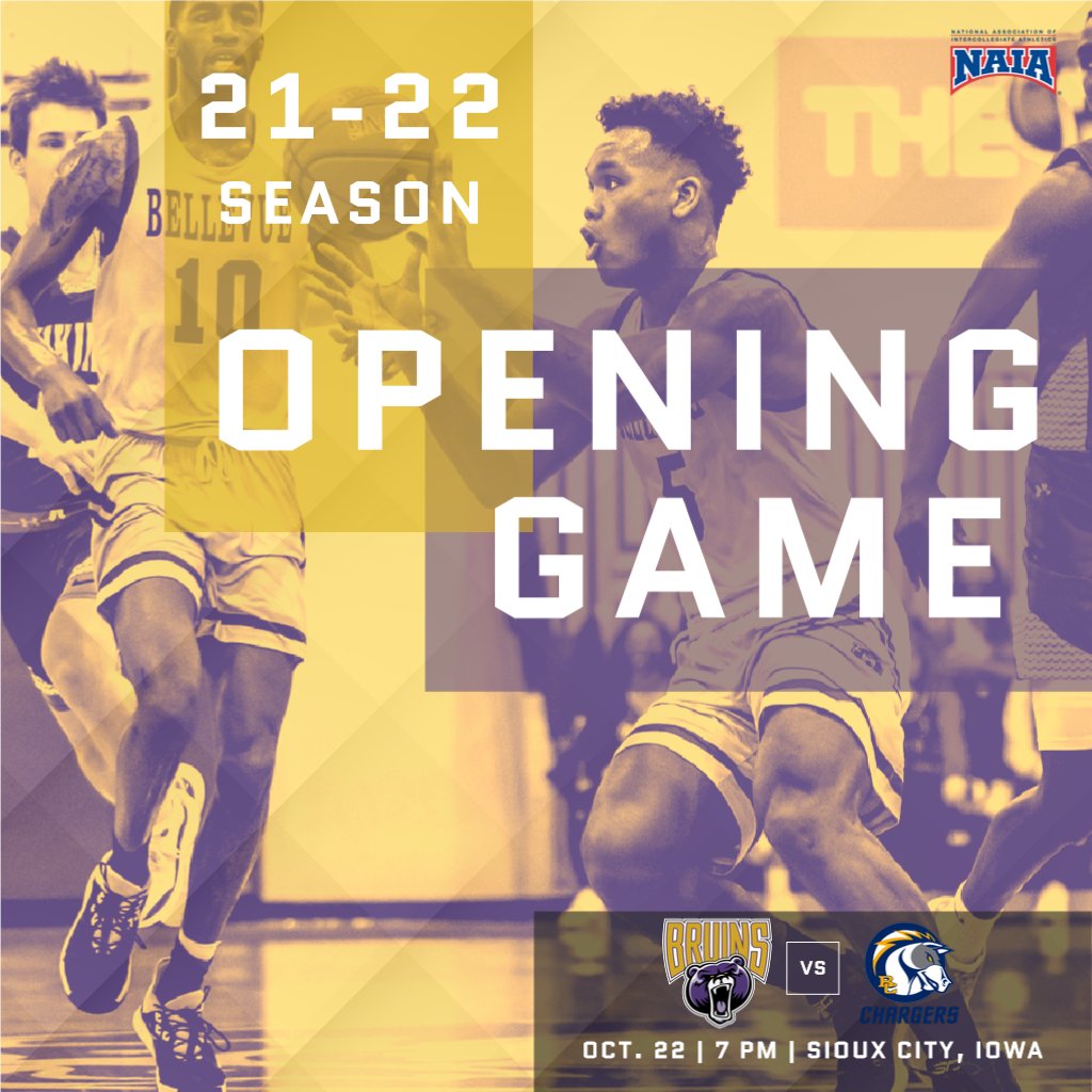 Bellevue Bruins (@bubruins) on Twitter photo 🏀GAMEDAY🏀
<a href="/BellevueMBB/">Bellevue Basketball</a> (0-0)
🆚
<a href="/bcuchargers/">Briar Cliff Athletics</a> (0-0)
📍 - Sioux City, Iowa
🏟️ - Newman Flanagan Center
🕖 - 7:00 PM
📊 - bellevue.prestosports.com/sports/mbkb/20…
📺 - bcuchargers.com/watch/?Live=14…
#NAIAMBB #NSAAMBB #BUBruins #BruinHoops 🏀GAMEDAY🏀
<a href="/BellevueMBB/">Bellevue Basketball</a> (0-0)
🆚
<a href="/bcuchargers/">Briar Cliff Athletics</a> (0-0)
📍 - Sioux City, Iowa
🏟️ - Newman Flanagan Center
🕖 - 7:00 PM
📊 - bellevue.prestosports.com/sports/mbkb/20…
📺 - bcuchargers.com/watch/?Live=14…
#NAIAMBB #NSAAMBB #BUBruins #BruinHoops