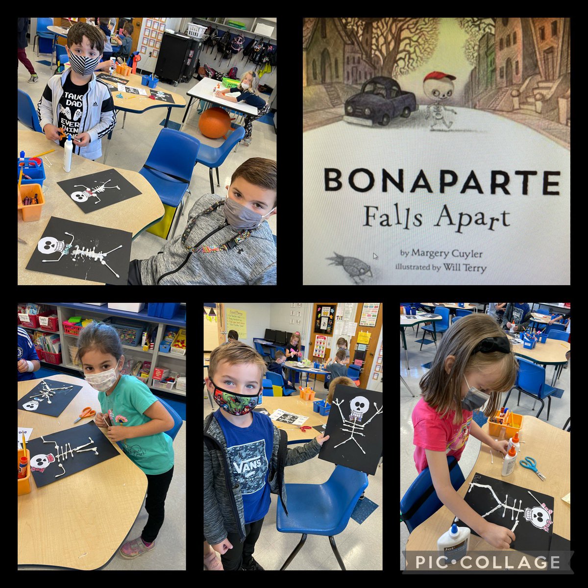 ARyderGr1's tweet photo. We read Bonaparte Falls Apart! #halloweenstem #bonebuilders @LillianDriveSch @HazletSciSup https://t.co/Triop7sYJx