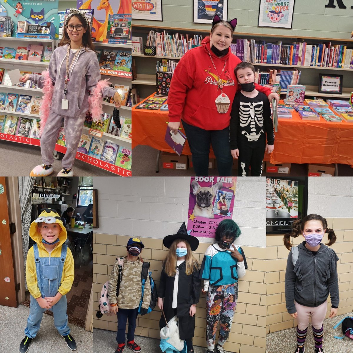 MrsGLibrary's tweet photo. @PickettCards @StJosephSchools We had lots of fun book character costumes to kick off our Pickett Book Fair! Fair will run today through October 28th. You can also check out our Fair online:
https://t.co/hF7MGePXoE
#scholasticbookfairs #pickettproud https://t.co/REoGHdXRql