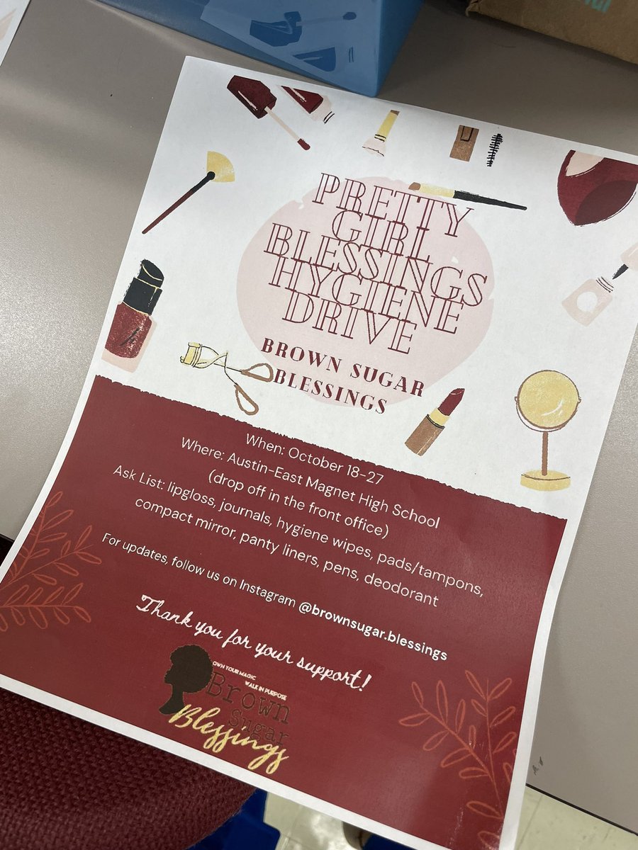 AllisonSmithTV's tweet image. DONATE: A group of senior girls at Austin-East started Brown Sugar Blessings — they tell me the goal is to spread black girl joy in the community. They are holding a hygiene drive and need YOUR help! You can drop off donations at the high school.