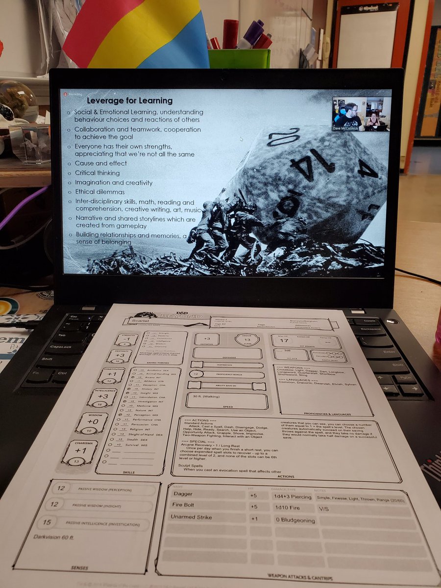 MysticMustang's tweet photo. I am so pumped for this #ProD on using #dnd in the classroom. I even get to be part of the demo in the second half! 😁😁😁 https://t.co/k0gk0crcx2
