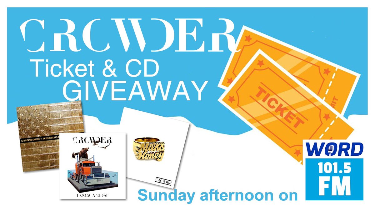 See Crowder in Pittsburgh on Nov. 4 and win a <a href="/crowdermusic/">David Crowder</a> CD sampler! Listen to <a href="/WORD_Pittsburgh/">101.5 WORD-FM</a> Sunday (10/24) beginning at 12:00 Noon for your chance to call in and WIN!