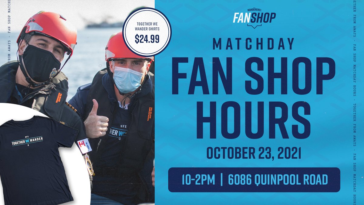 Our Fan Shop will be open tomorrow 🔓🛒

Get your Wanderers gear between 10am-2pm ⏰ including our NEW limited edition Together We Wander shirts. These shirts will also be sold at the match.

🎟 Tickets: bit.ly/2Z91q3C

#TogetherWeAreHome #TogetherWeWander #HFXvFOR
