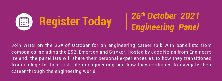 WITSIreland's tweet photo. Are you ready for our next Student Career Series event for Engineering Students? Registration now for receive reminders -> https://t.co/AKZfeHPLCN
#womeninstem #wits #diversity #stem #career #thirdlevel #eng #engineering #maths #studentseries #tech #technology #ireland #equality https://t.co/z5KUa4zmlr