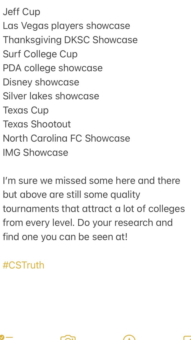 Recruits: If you’re not playing in MLS Next, Academy, ECNL, or National League recruiting events, then these are some of the tournaments your club needs to try to attend. 

You can also individually join as a guest player.

You need to be seen!

#CSTruth