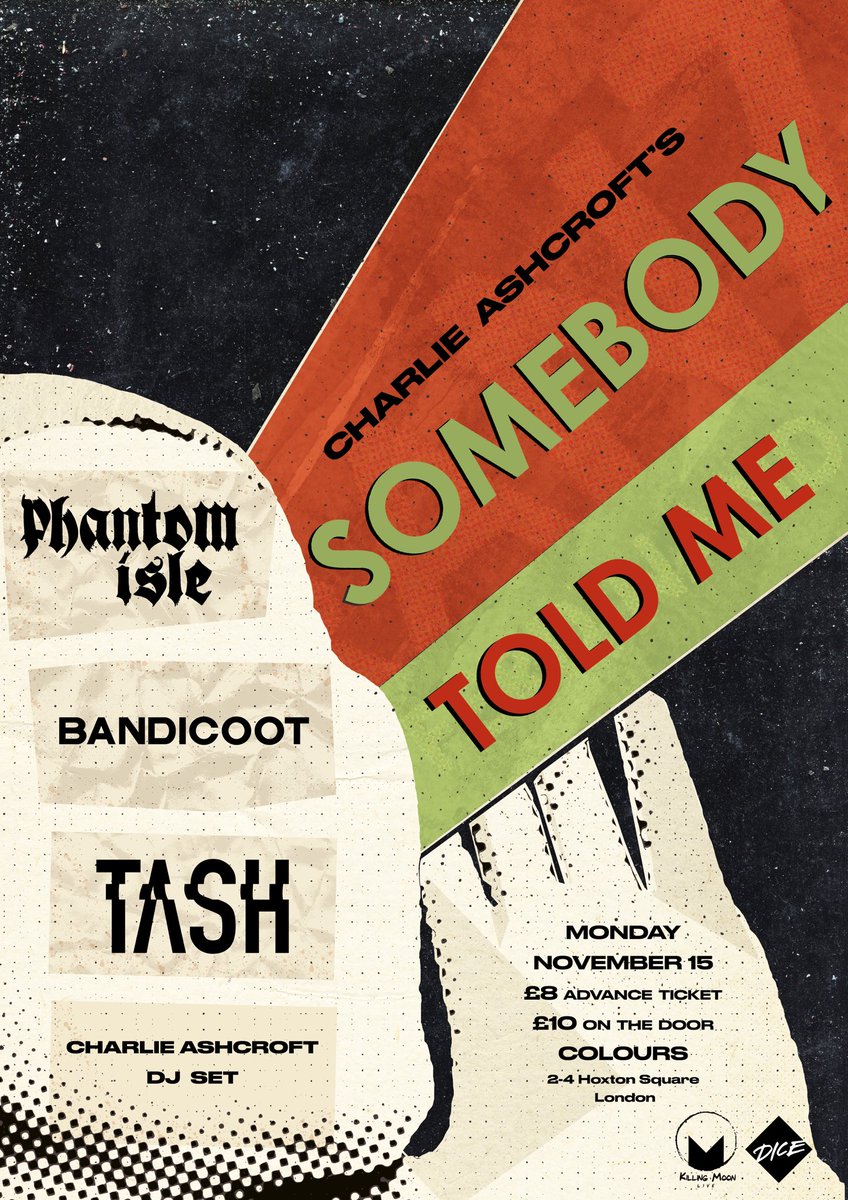 The Music Federation Live (@tmf_live) on Twitter photo Delighted to announce <a href="/WhoAreBandicoot/">Bandicoot</a> and @wearetashuk are supporting <a href="/phantom_isle/">Phantom Isle</a> at <a href="/ColoursHoxton/">Colours Hoxton</a> next month ๐ฅ
Tickets here: link.dice.fm/YFYw5Cnczkb Delighted to announce <a href="/WhoAreBandicoot/">Bandicoot</a> and @wearetashuk are supporting <a href="/phantom_isle/">Phantom Isle</a> at <a href="/ColoursHoxton/">Colours Hoxton</a> next month ๐ฅ
Tickets here: link.dice.fm/YFYw5Cnczkb