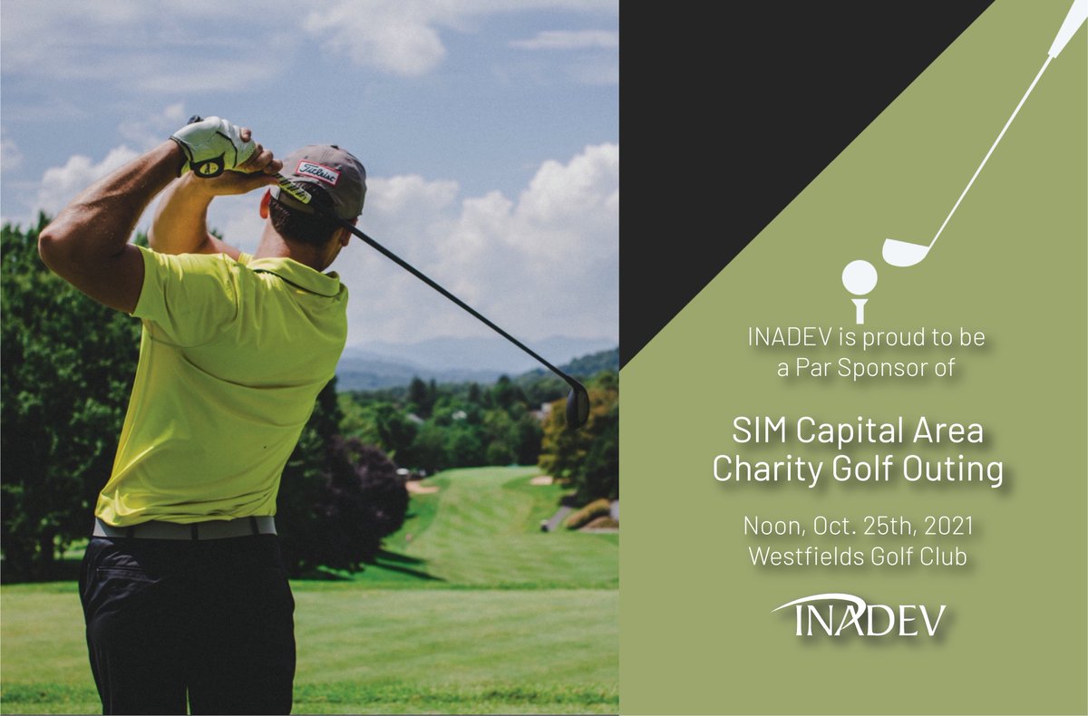 INADEVCorp's tweet photo. Join us on Monday, October 25th for some golf, networking, and bring attention to charities that make a difference at the 3rd Annual SIM Capital Area Charity Golf Outing. @CapitalAreaSIM

Learn more about the event and how you can get involved here: https://t.co/4pPNmHmPLE https://t.co/mc6tQBIeCe