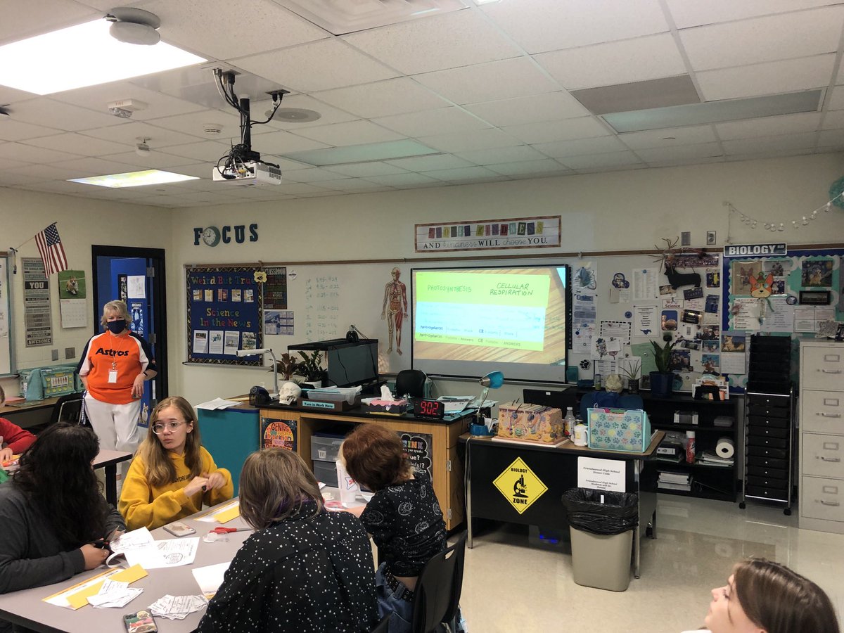 FWoodG's tweet photo. FHS Biology Team having fun learning about the “Cell Cycle” on HOCO day! Great work by Ms. Balch &amp; Ozzie! #BetterTogether @fhsmustangs @scienceFHS https://t.co/3tcQwOKX6m