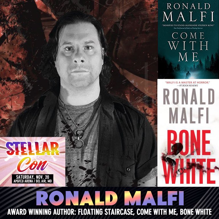 💥 GUEST ANNOUNCEMENT!
Ronald Malfi is an award-winning author of horror novels, mysteries, and thrillers who has several televisions series in development! He will be meeting and signing books at <a href="/stellar_con/">Stellar Con</a> 
#stellarcon 
#transcendentevents
#youbelonghere