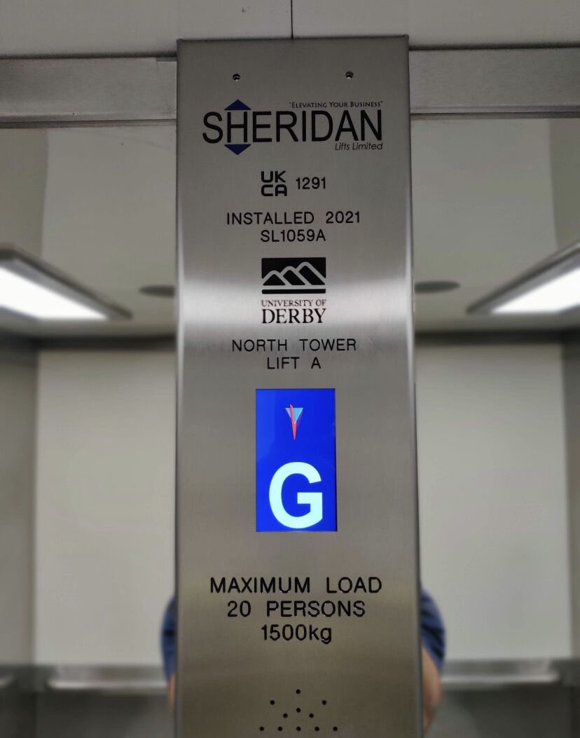 SheridanLifts's tweet photo. We are delighted to have installed 2 brand new #lifts at the University of Derby recently.

In partnership with Seddon #Construction Sheridan installed 2 x 1500kg Passenger/Goods lifts, complete with a universal mechanical package with @tvlc1971 controllers https://t.co/eD3jcXhBzj