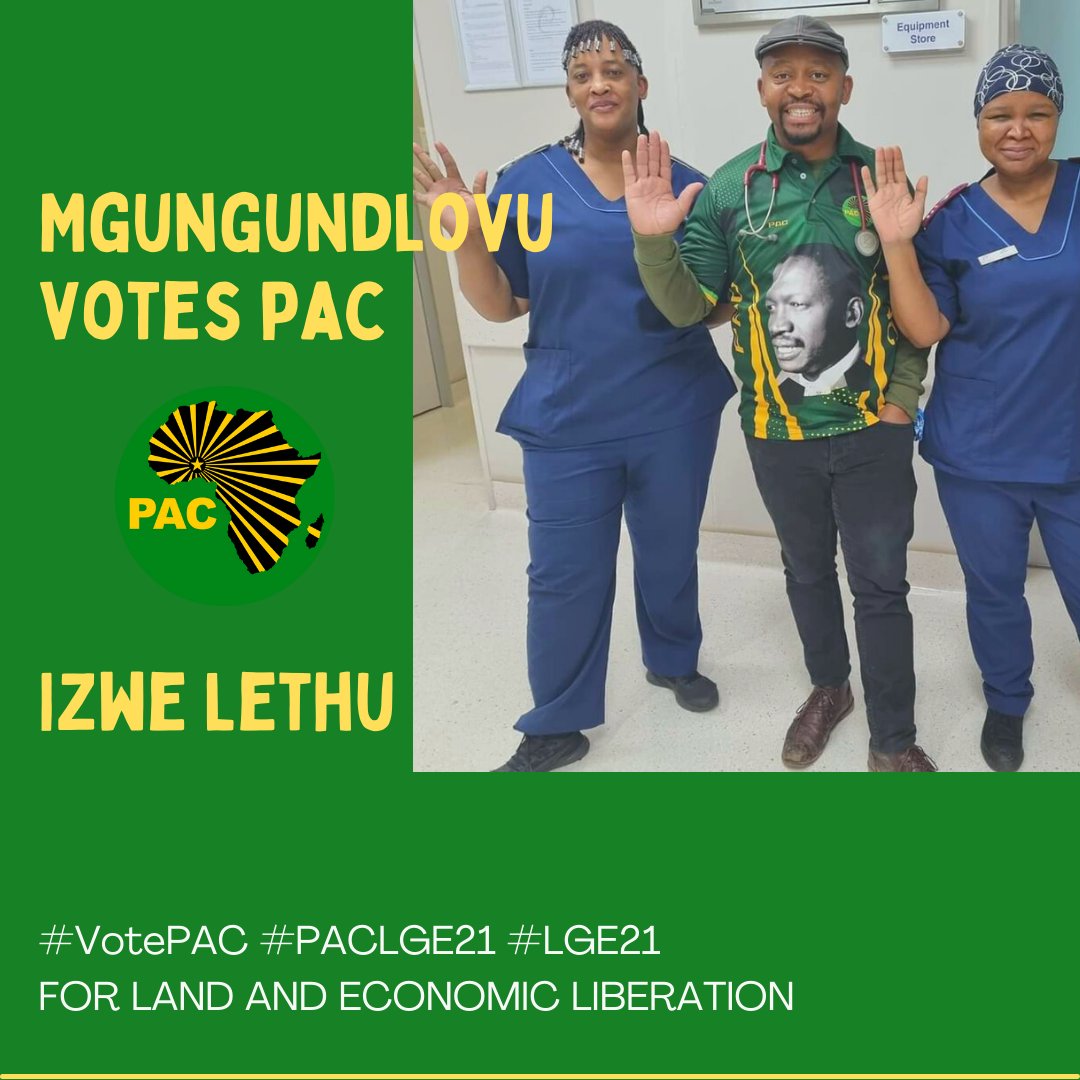 Mgungudlovu says #VotePAC #PACLGE21 #LGE21 #LGE2021 Shango Lashu ✋🏾

Pan Africanist Congress of Azania KZN  <a href="/pac_kzn/">Pan Africanist Congress of Azania Kzn</a>