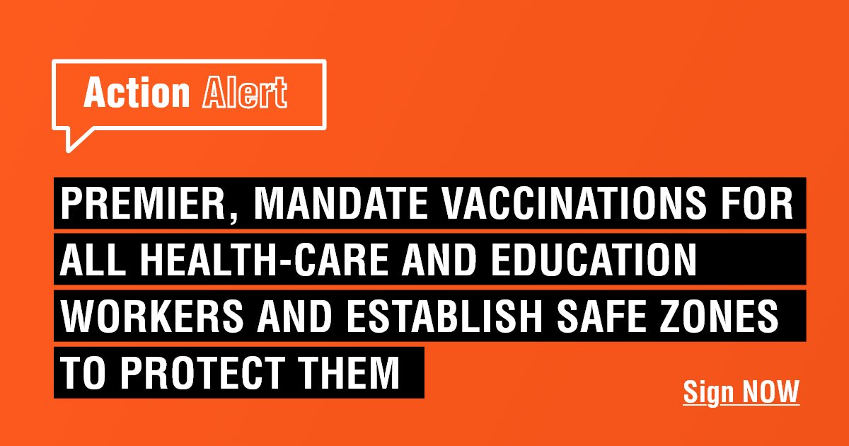 Premier <a href="/fordnation/">Doug Ford</a>, we're doing well! Now is not the time to loosen restrictions. 

Instead, move with #MandatoryVaccination for all health-care &amp; education workers, vaccination for children &amp; establish #SafeZones.⤵️<a href="/DorisGrinspun/">Dr. Doris Grinspun 🇨🇦 RN, PhD, FAAN, O.ONT</a> 

Our #ActionAlert: RNAO.ca/policy/action-…