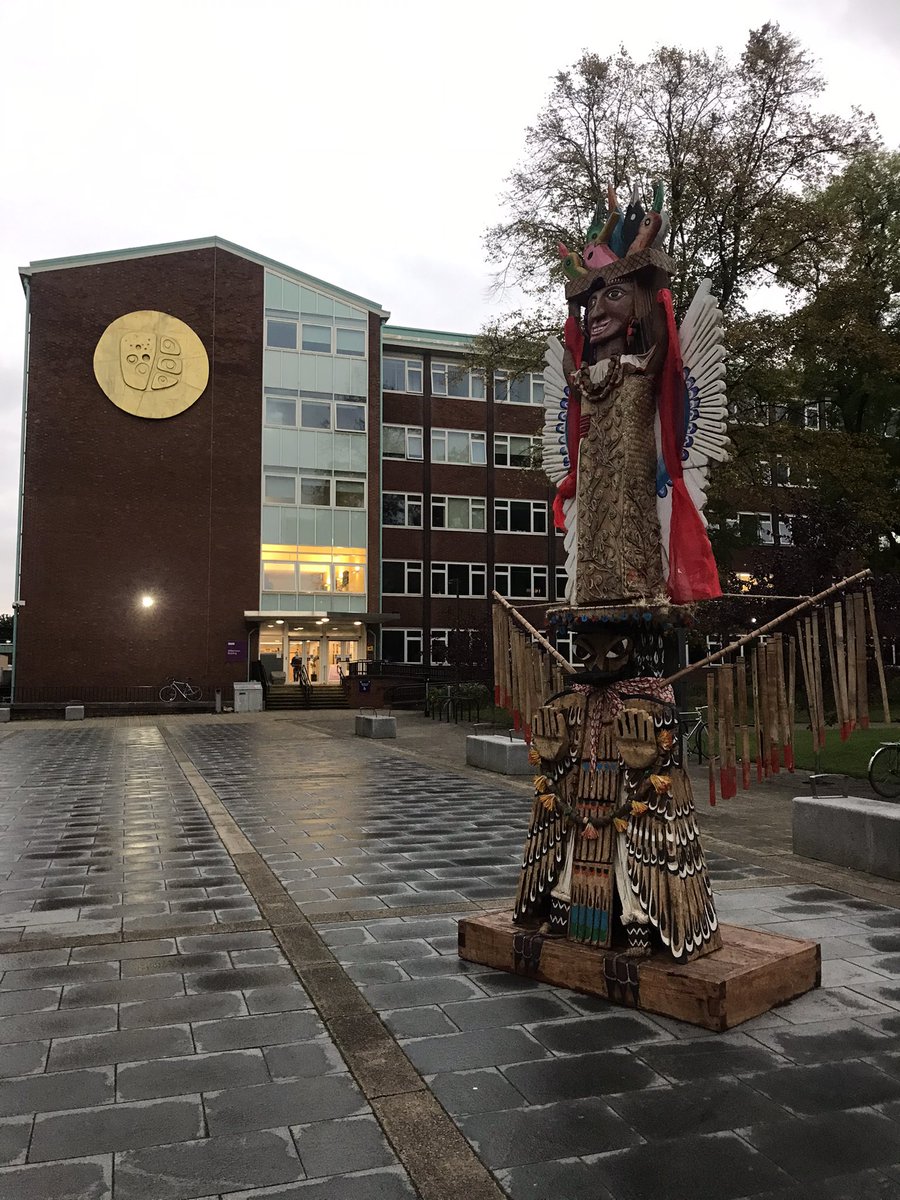 Lovely change to find an amazing piece of indigenous art outside uni today - on its way to #COP26  <a href="/BorderCrossings/">Border Crossings</a>