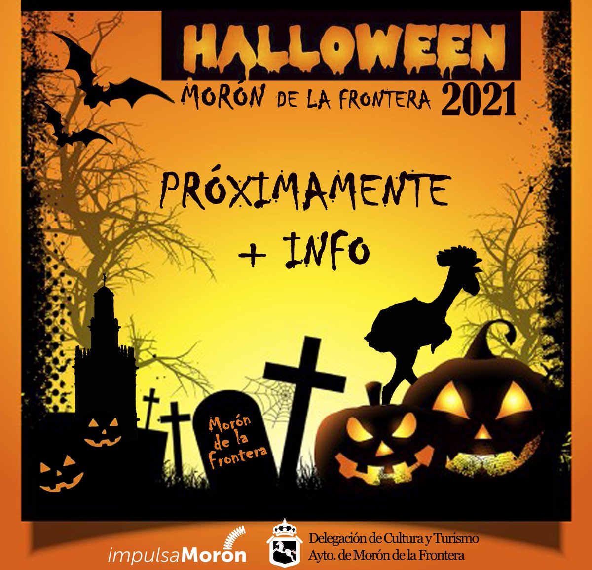 🎃 ¡HALLOWEEN se acerca! 
La próxima semana podrán disfrutar de diferentes actividades terroríficas, todas ellas organizadas por la Delegación de Turismo y Cultura. 

Próximamente más información. 
Atentos a nuestras redes sociales.

#ImpulsaMorón
#DelegacióndeCulturayTurismo