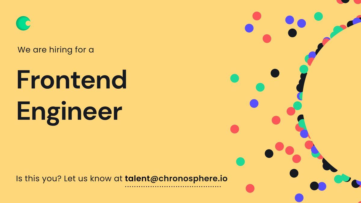 Chronosphere is seeking a technical and passionate Frontend Engineer to join the Chronosphere Engineering Team #RemoteFirst #SeriesC #CloudMonitoring buff.ly/3G1UeHg