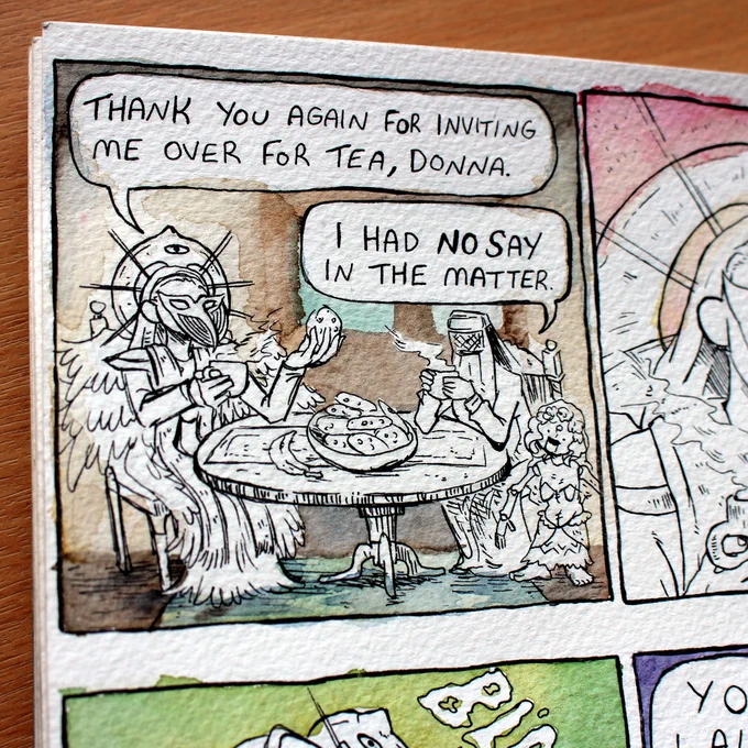 I've been secretly overwhelmed by comic con prep and client work so I haven't been posting as much as I'd like. I really wanted to get this comic done for today but a preview is the best I can do </3

Hopefully see ya soon ✨ 