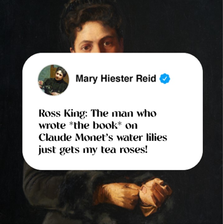 MollyPeacock3's tweet photo. Always a delight to chat with a fellow artist biographer who knows the power of a good comeback story. Thanks to #RossKing and @LAReviewofBooks for the #FLOWERDIARY conversation and spotlight! #TheResurgenceofMaryHiesterReid https://t.co/5dIgNB6OGR https://t.co/Xxo9EOsVg2