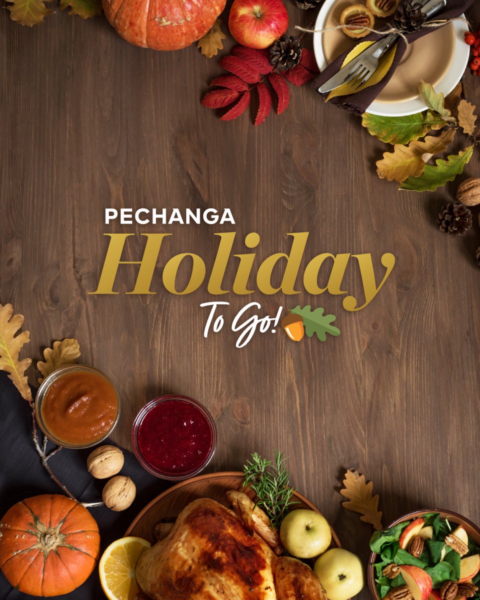 PechangaCasino's tweet photo. Take #Pechanga home this holiday season! Enjoy a traditional #Thanksgiving feast with all of the fixings and none of the fuss with a #HolidayToGo meal! 🍁🦃 🍂 

To place your order, please call 951-770-2307.
https://t.co/s20JTslD7W

#ThanksgivingToGo #ThanksgivingMeal https://t.co/2qnoSOzYbF