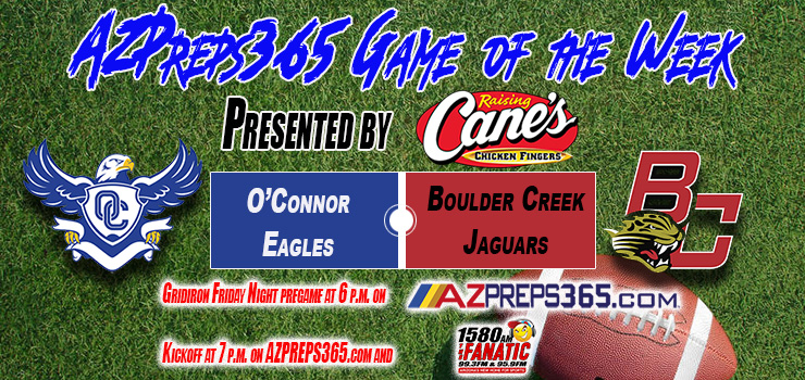 Region and <a href="/DVUSD/">Deer Valley Unified School District</a> rivals <a href="/oc_football/">O'Connor Football</a> &amp; <a href="/BCJagsFootball/">BCJags</a> square off in the AZPreps365 GOW by <a href="/raisingcanes/">Raising Cane's</a>. Kickoff at 7 (FREE online bit.ly/3aT8T9C), but first the <a href="/GridFridayNight/">Gridiron Friday Night</a> pregame show at 6 by <a href="/AZNationalGuard/">Pmakerney@aol.com</a>. On the radio with <a href="/1580TheFanatic/">1580 The Fanatic</a>. #azpreps365