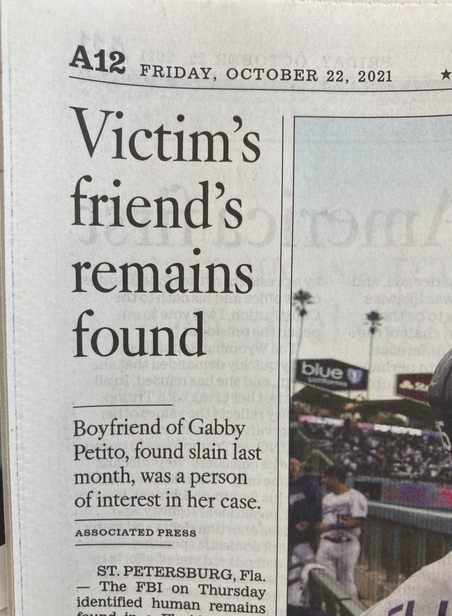From the Headline Hall of Shame: this atrocity from ⁦<a href="/latimes/">Los Angeles Times</a>⁩ “Victim’s Friend”???? How about “Victim’s Killer”? #gabbypetito #brianlaundrie