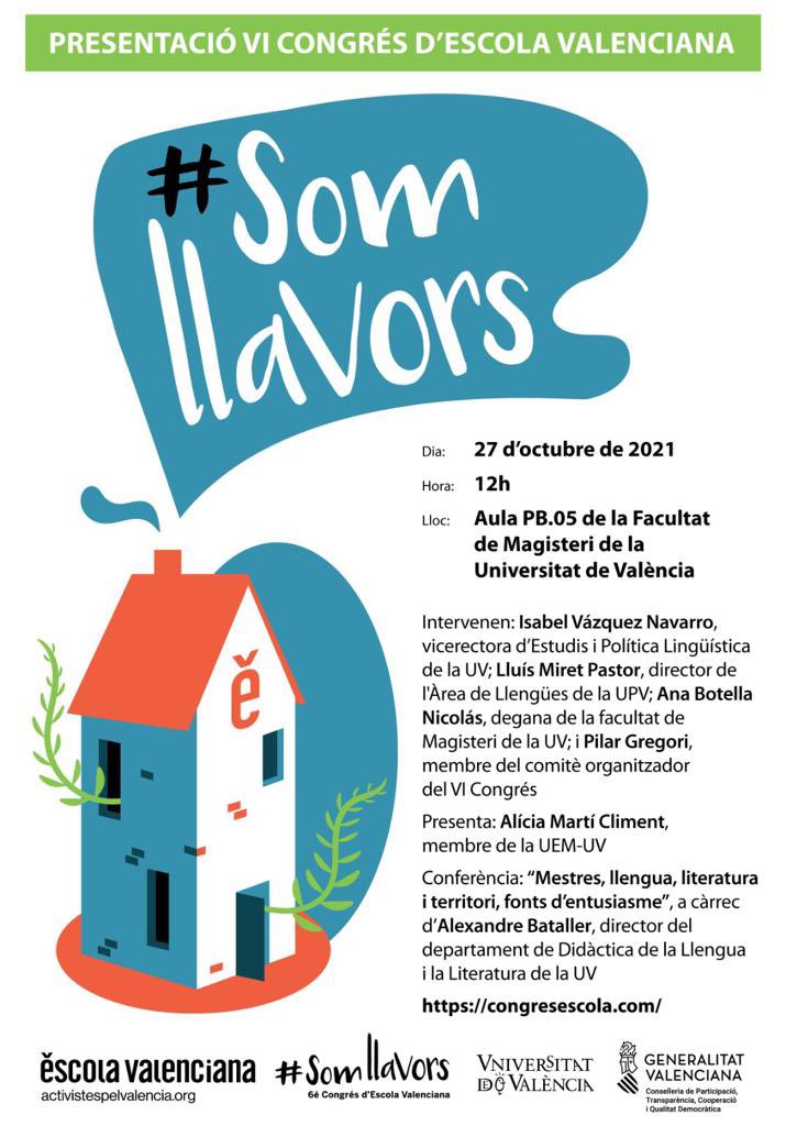 marclia's tweet photo. 🗣Dimecres que ve es presentarà el VI Congrés d’Escola Valenciana a la Facultat de Magisteri de la Universitat de València. #somllavors 🌾#VIcongrésEV 
https://t.co/3xdxWsnFOn https://t.co/HohIqodcw0