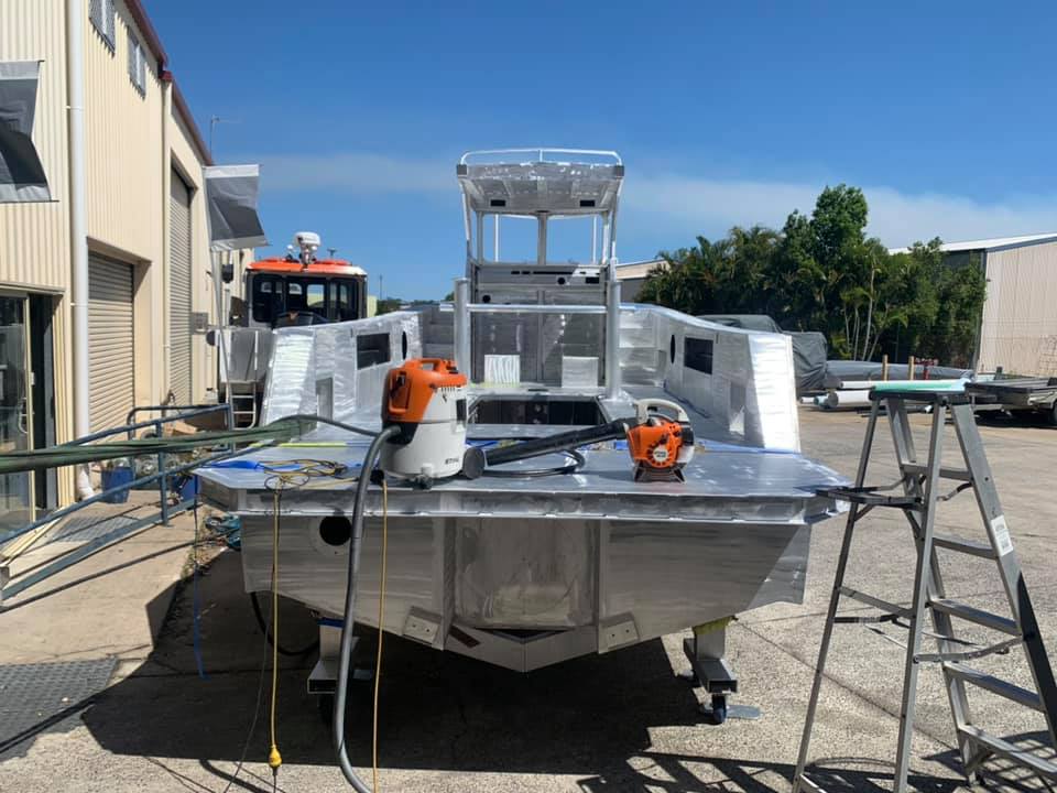 btb_marine's tweet photo. A stern view of one of our twin 8m jet boats we are building for workboat duties in a West Australian port.
#jetboat #woirkboat #linesboat #portsupport #port #commercialmarine #growingQLD #FraserProud #MadeInHerveyBay https://t.co/mPtNwH5sGG