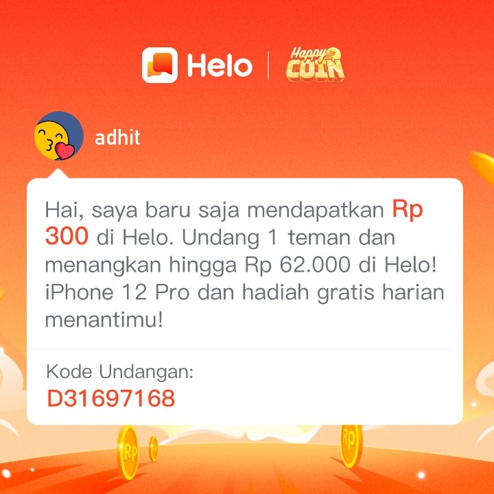 amiang7's tweet photo. *Kode Undanganku: D31697168* Download Helo dan dapatkan Rp 400 langsung 🤑 dan dapatkan Rp 35.000-95.000 untuk setiap orang yang kamu undang, tanpa batas. ✅100% Nyata. Klik link berikut untuk download Helo 🔗:
https://t.co/3uE72EE6uI https://t.co/g3aogmHx1F