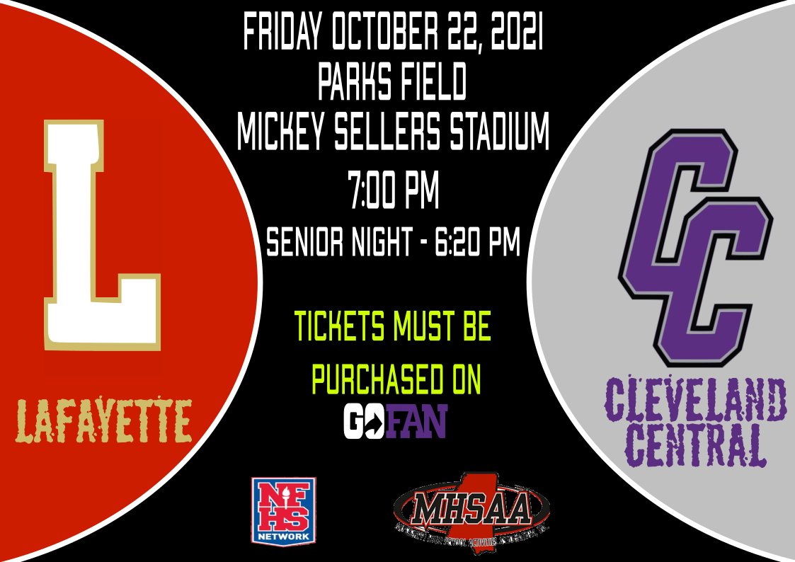 Come out tonight and support our seniors as the Wolves take on the Lafayette Commodores for the #2 spot in Region 1-5A! Senior night ceremony will begin at 6:20 PM and will be broadcast on the NFHS Network prior to the game’s kickoff at 7:00 PM. Meet us at #TheCentral❗️#EAT