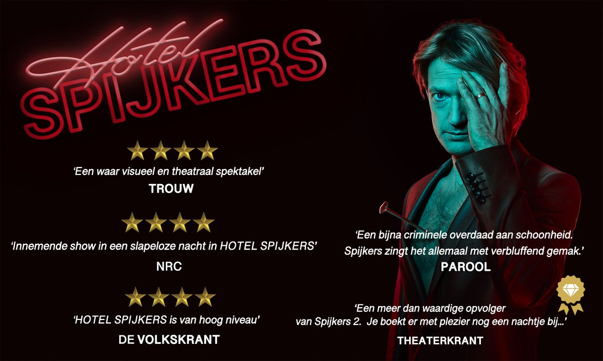 Bestel nog snel kaarten voor Hotel Spijkers. Morgenavond in <a href="/DeDillewijn/">Theater De Dillewijn</a>!