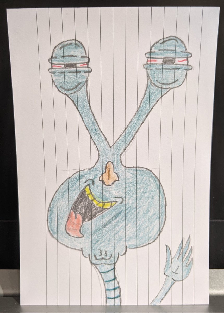 LogTindell's tweet photo. @shhhhhionn i was on break from a university project where I decided that it would be a good time to watch the first episode of @insidejob and, as the typical british person that I am would say, bloody enjoyed the hell out of it. reminded me of some of my old monster/alien art. https://t.co/qzx6SsUhVt