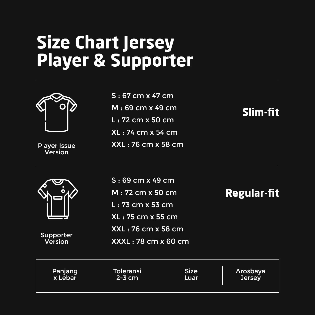 Arosbaya ® On X: Perbedaan Size Chart Dari Player Issue
