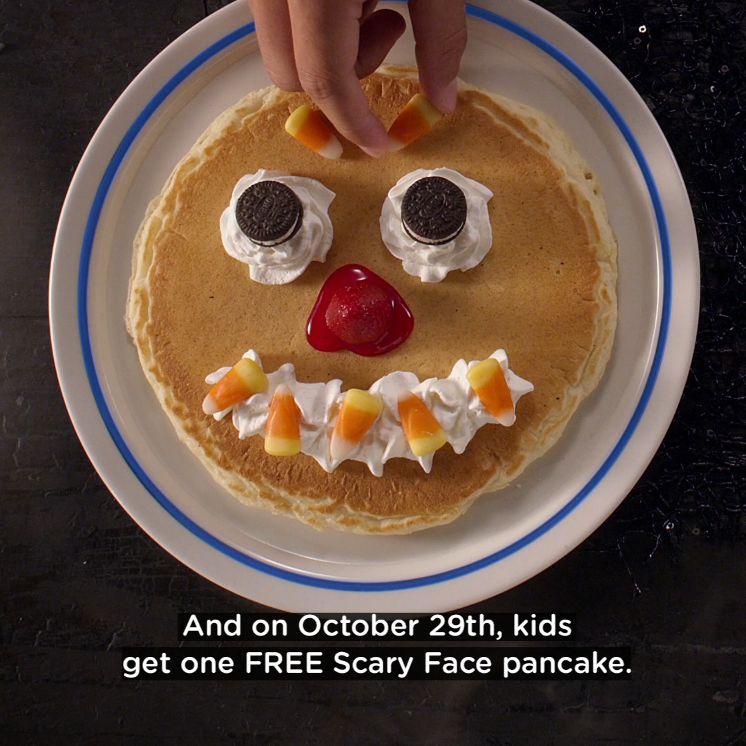 IHOP on Twitter "Scary Face Pancakes are back and kids 12 & under get