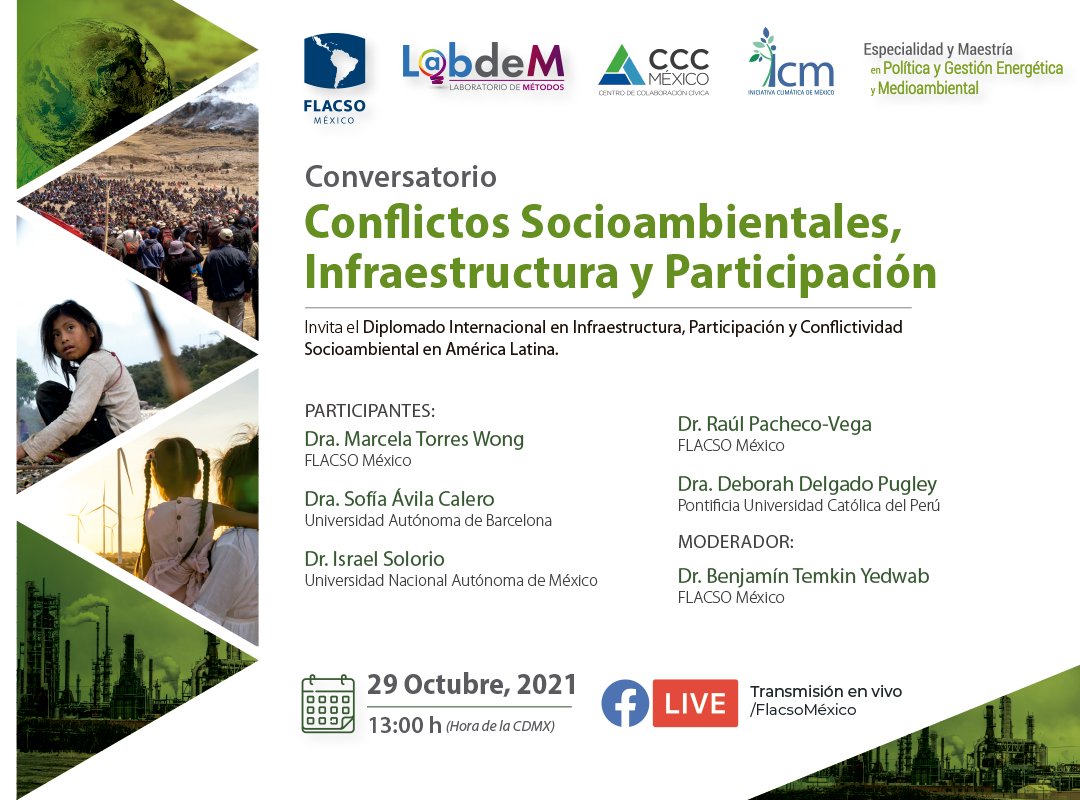 FlacsoMx's tweet image. ¿Quieres saber de qué trata el #Diplomado Internacional en Infraestructura, Participación y Conflictividad Socioambiental en AL?

No te pierdas este conversatorio con @matorrew @sofia_acaler @I_Solorio @raulpacheco @deborahdp y @temkinator.

29 oct · 13:00
bit.ly/FBFlacsoMx