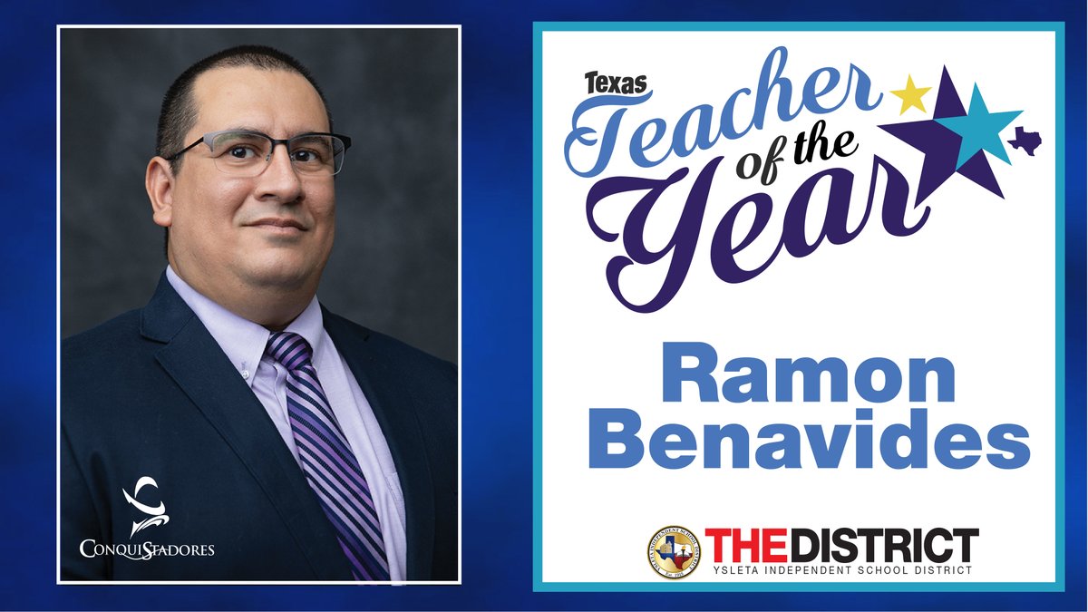 #THEDISTRICTofChampions once again!!!
Del Valle High School's Ramon Benavides has just been announced as the TEXAS STATE TEACHER OF THE YEAR!!
He is the Texas representative for the national competition and the 7th YISD Teacher to win at the state level!
Congratulations! 👏 👏