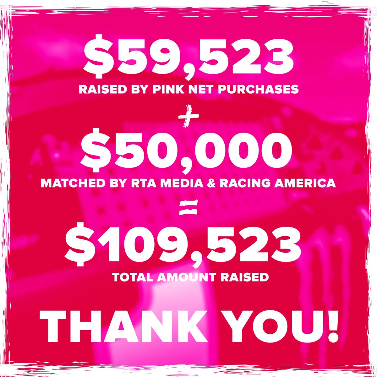 KurtBusch's tweet image. Wow! Thank you to all who bid &amp;amp; bought nets! And the teams, drivers, @thermalcontrol @NASCAR @NASCAR_FDN @CLTMotorSpdwy @KurtBuschFan971 and all who made #WindowOfHope happen. 

And big thanks to @RaceTeamAllianc &amp;amp; @RacingAmerica for their generous match of $50,000! Great stuff!