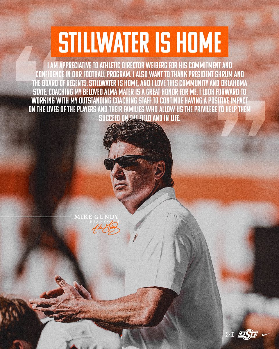 CoachGundy's tweet image. There’s no place like Oklahoma State!
#GoPokes #okstate