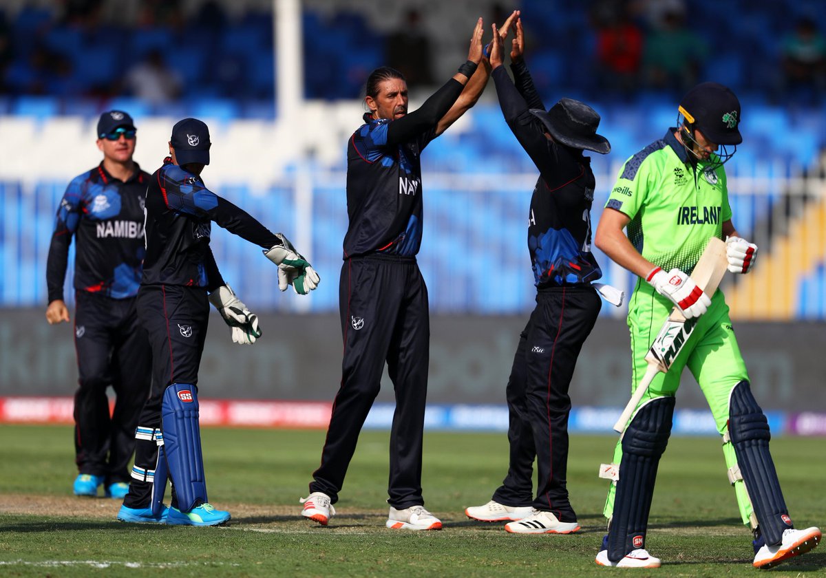 OneAyanG's tweet photo. The emergence of @CricketNamibia1 is going to auger well for the development of cricket in the African continent. They're basically reaping benefits of playing numerous matches against Uganda, SA &amp; ZIM Emerging, Titans &amp; Knights before arriving in UAE. Qualified to 2022 T20 WC. https://t.co/3bZbJiMoBP