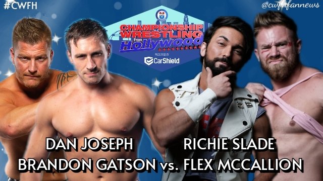 CWFHFanNews's tweet photo. BEEF CANDY (@RichieSlade &amp; Flex McCallion) will be in action against former Television Champion @Yes_that_dan &amp; the debuting @Gathouse!

Watch @CWFHollywood on @CW30Wrestling YT!

#CWFH 
📺: https://t.co/78D5xnx4tR https://t.co/TH17zsG9GU