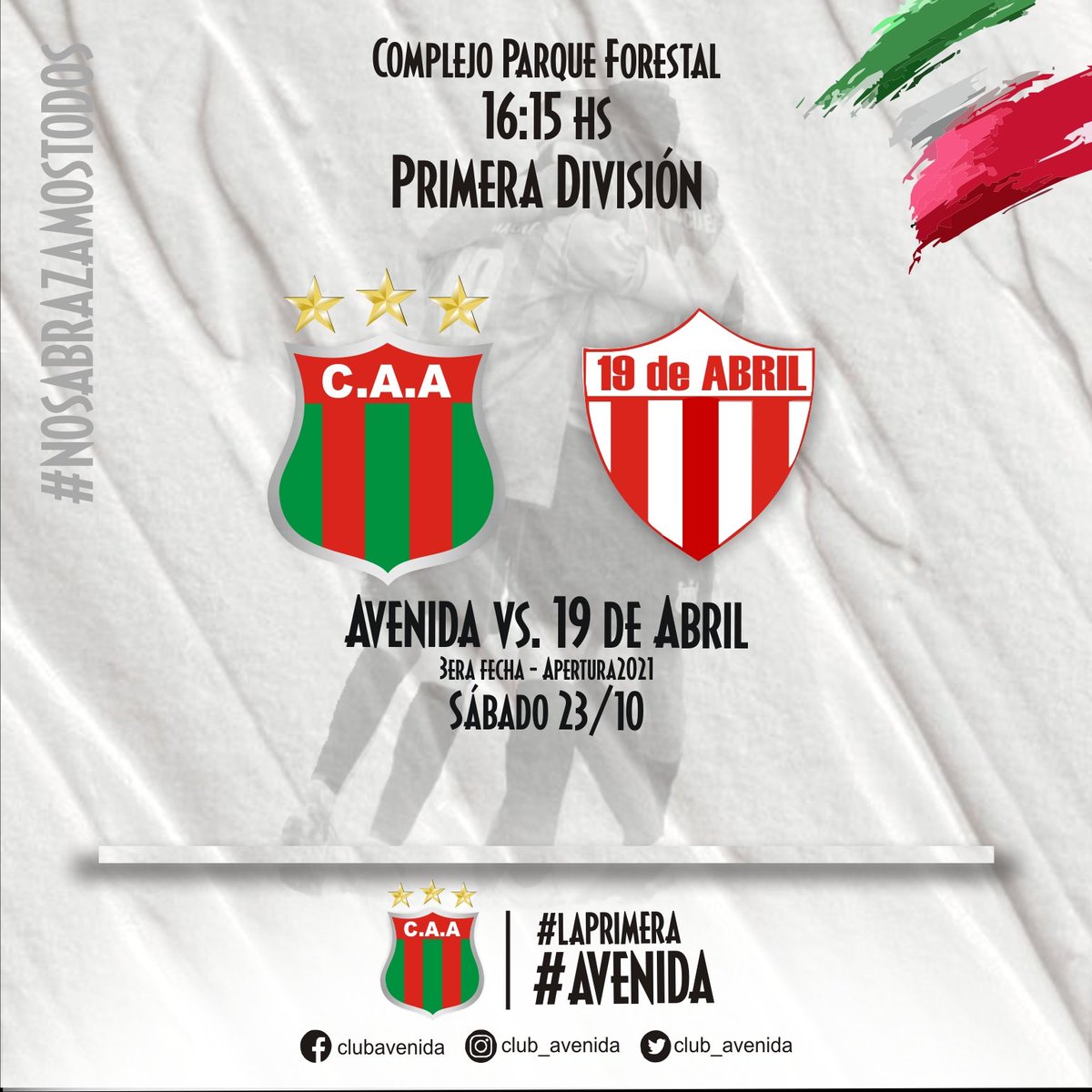 club_avenida's tweet photo. #Primera 💚❤️ #Fijacion #Sabado #Apertura2021 #3eraFecha https://t.co/65PPctH0Kc