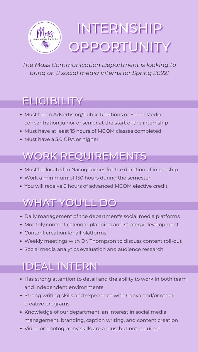 SFA Mass Communication tweet media