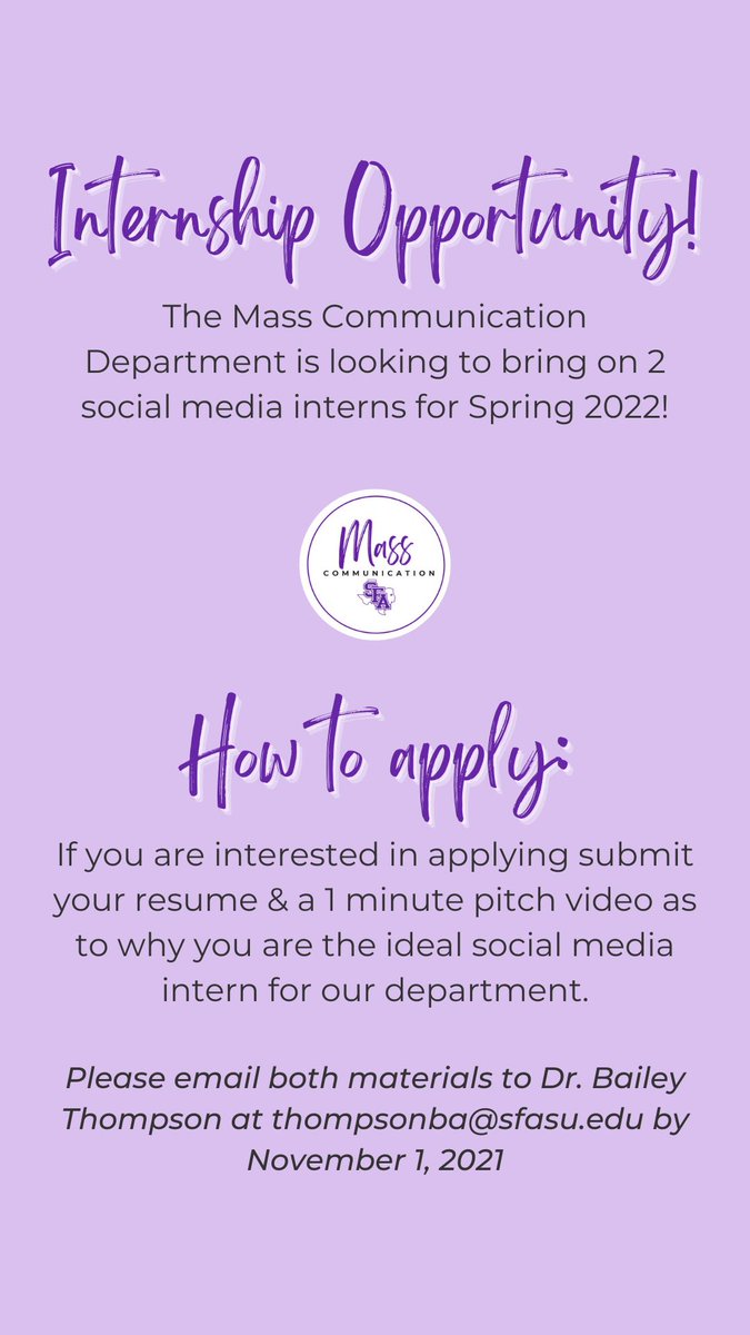 SFA Mass Communication tweet media