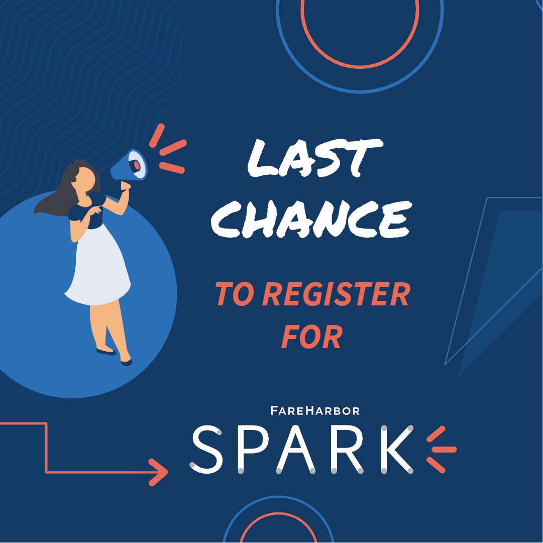 FareHarbor's tweet image. Spark 2021 is just around the corner and it&apos;s your last chance to register for our virtual event on Monday, Oct 25th. Why miss out on the chance to ask your most burning questions during the FareHarbor Leadership Team Panel? 

accelevents.com/e/FareHarborSp…

#fhspark #leadershipteam