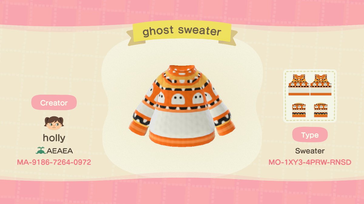 simsscapes's tweet image. just made the cutest halloween ghost sweater :) #AnimalCrossing