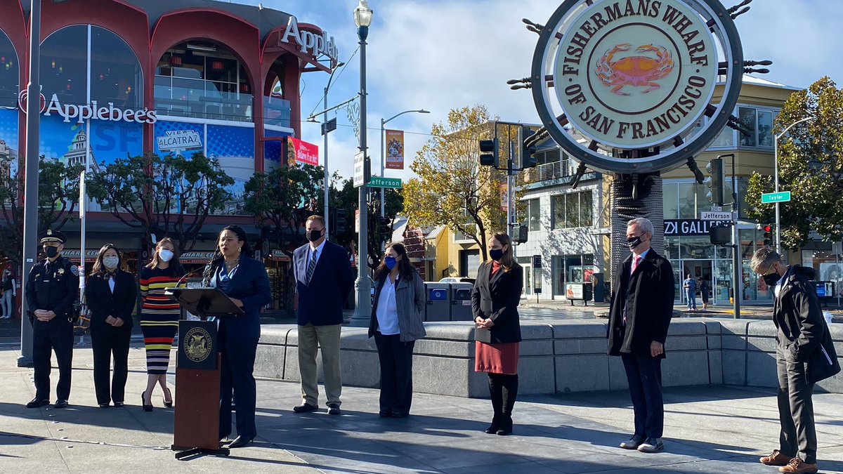 TheWharfSF's tweet photo. Thank you @LondonBreed for visiting the Wharf today and cutting the ribbon for the Jefferson Street project. 

#fishermanswharf #sfport #SanFrancisco https://t.co/fnlZZvsXW6