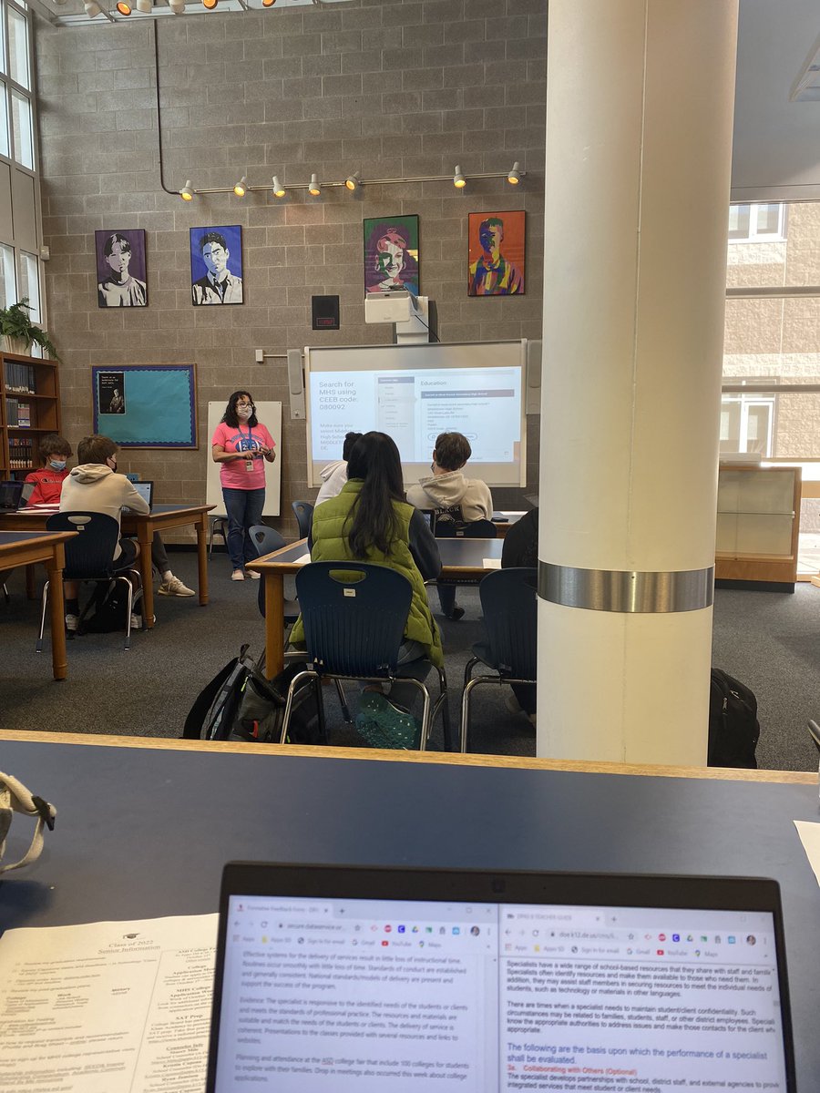 Dr_CSmith's tweet photo. College application week presentations by counselors. Seniors are learning about scholarships, application process, and school tours. #apposhine @MHSCAVSPride https://t.co/BHKMUlyyyX