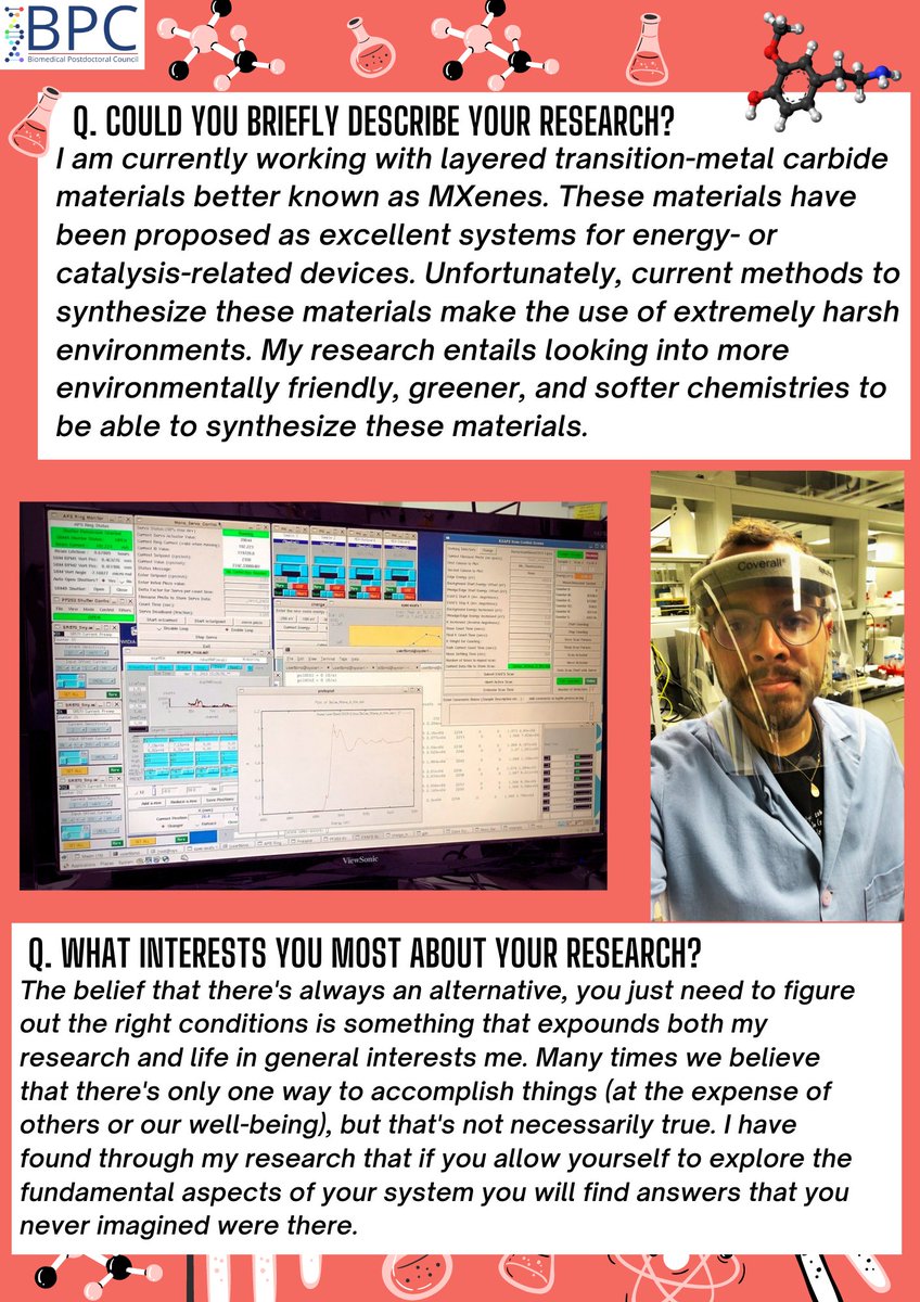 PennPPA's tweet photo. In the first part of our #weeklypostdocshowcase, we asked @ldejesus_ to share about his work and his reflections on what drives him to do research.
Read on to know more!
#UPennBPC #Postdoc #UPenn #Chemistry #MXenes #Catalysis #2DMaterials https://t.co/K34dY0fLOR