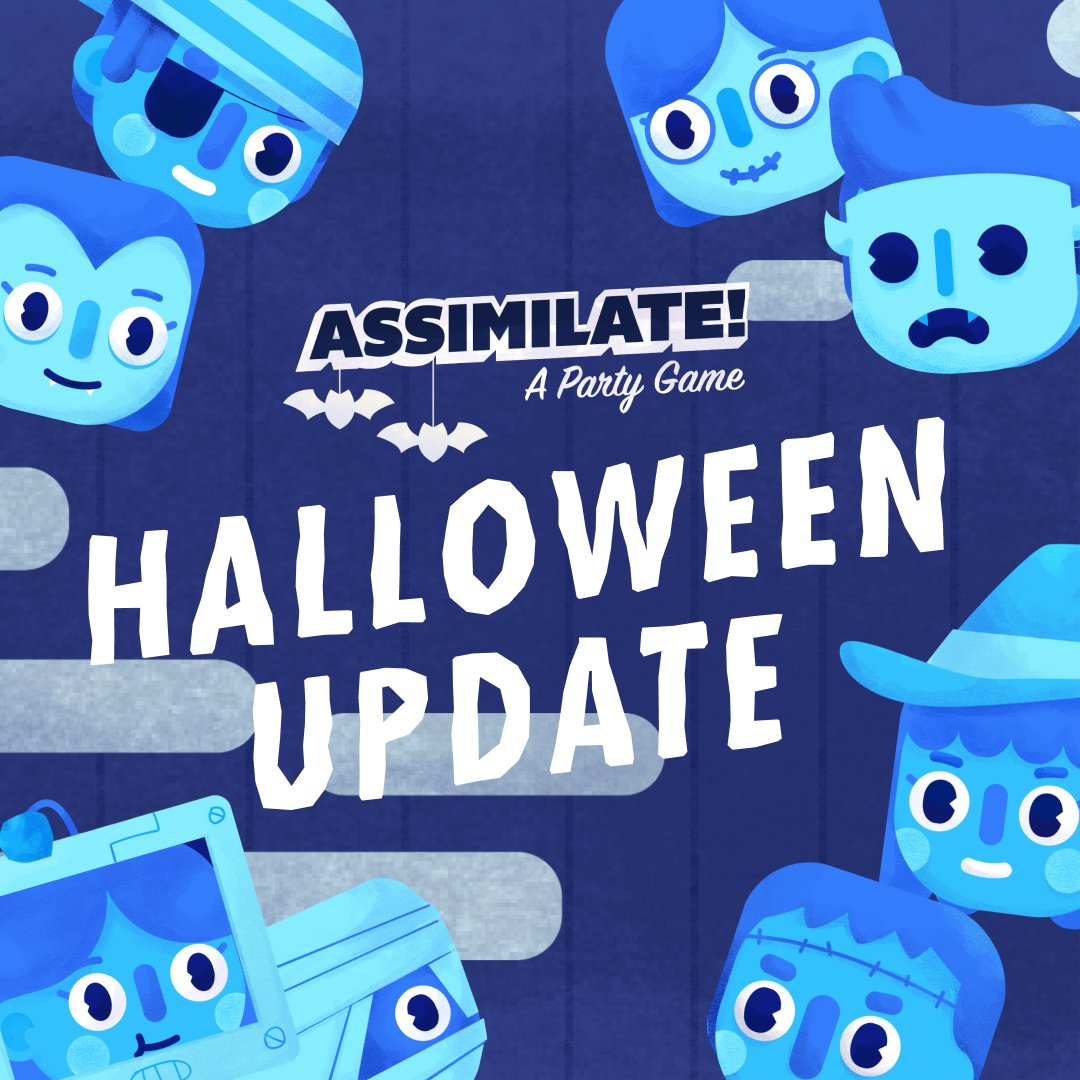 weplayontv's tweet photo. IT'S ALIVE!! (Our Halloween update that is). For a limited time, check out this spooky makeover for your favorite Social Deduction Party Game! :)

#halloween #steam #updates #indiegame #spooky #partygames #socialdeduction #twitch #gamedev #indiegamedev #indiedev #assimilate https://t.co/CdzD3ugqCm