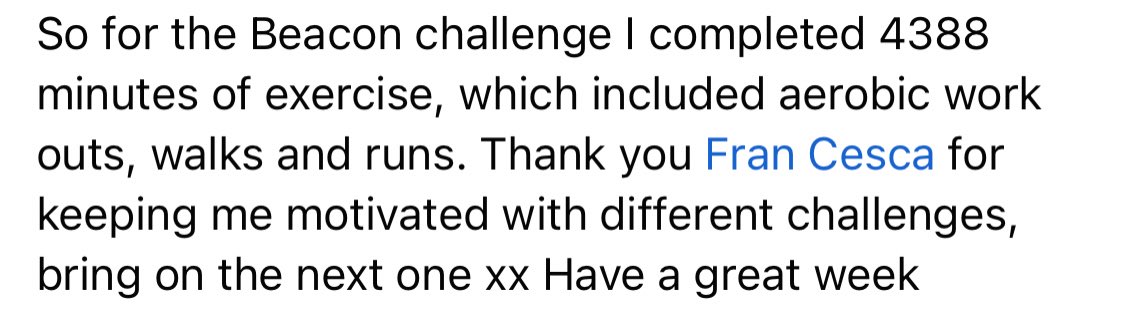 FrancescaMcEvoy's tweet photo. Our amazing Mrs Cressey completed 4388 minutes of exercise for our latest #BeaconChallenge - How incredible is she?! 

Anyone got any ideas to see us through until Christmas?🎄🕺🏽 https://t.co/6lpiSaBjYs